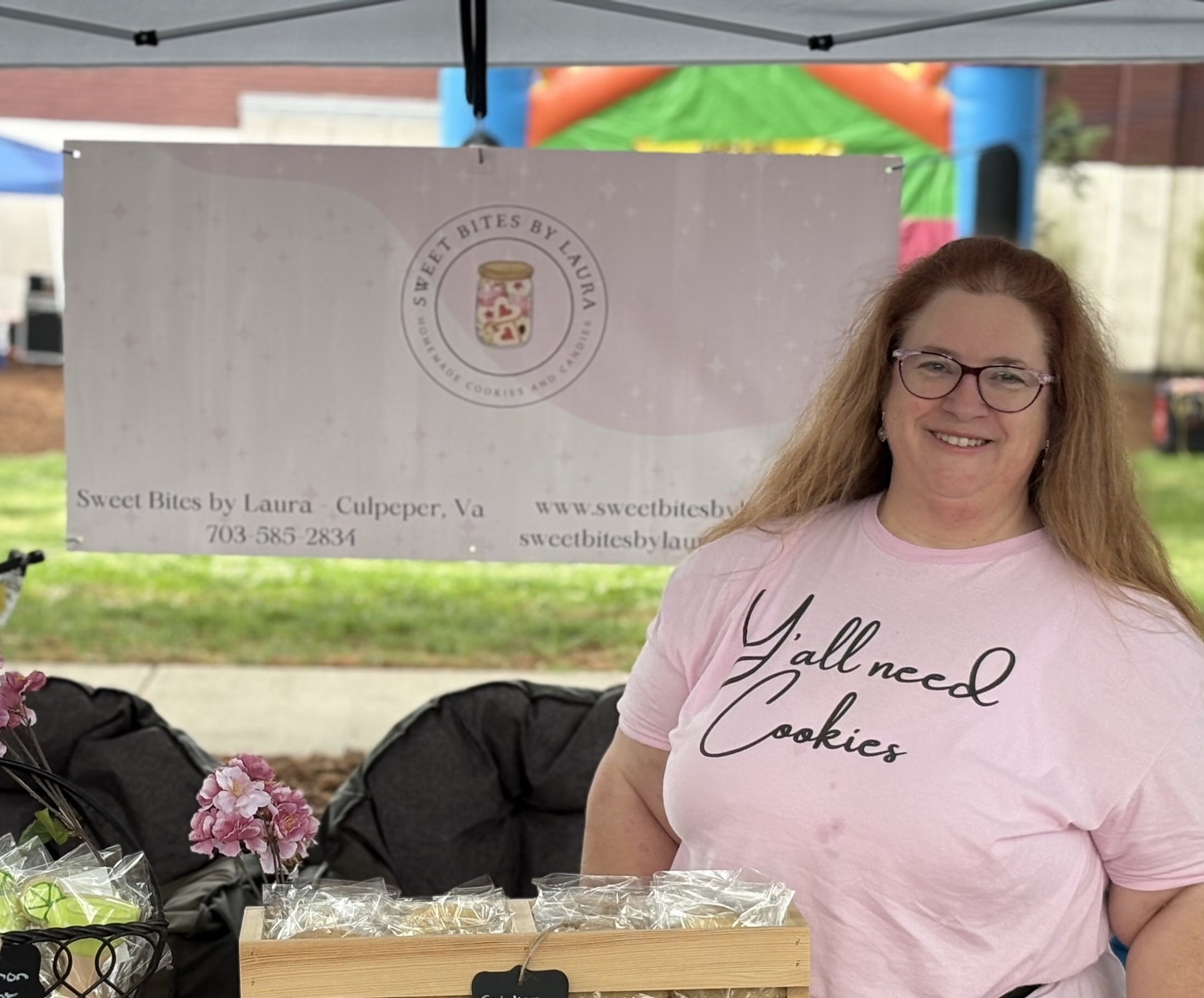 Laura with her cookies